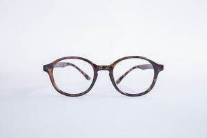 膠框眼鏡鏡框-圓型小框-TR-Sail（霧黑/玳瑁色）